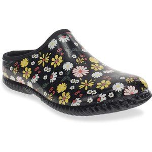 Western Chief Waterproof Garden Clog- Black Petal Party Flowers